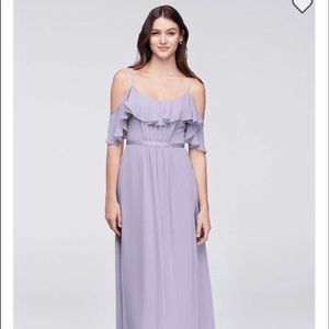 David’s Bridal Bridesmaid dress, size 6, fabric: chiffon, color: iris